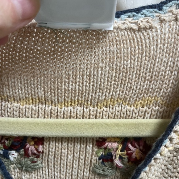 Laura Ashley Vintage Floral Knit Cardigan Sweater Cottagecore - Picture 3 of 6